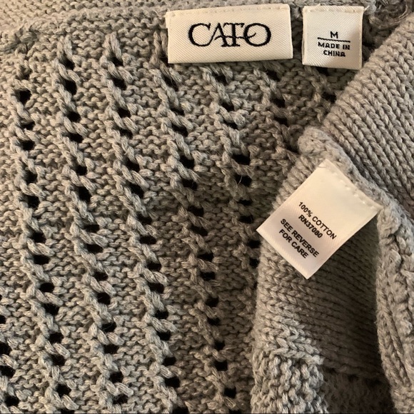Cato Gray 3/4 Sleeved Sweater Cardigan Size M - Picture 7 of 7